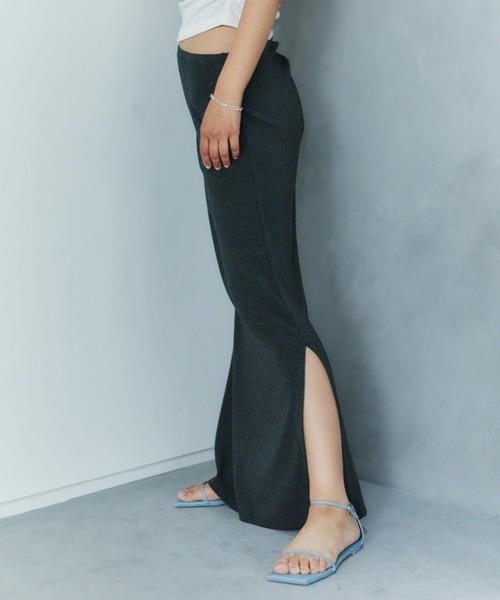 LIENCOEUR（リアンクール）の「サイドギャザータイトスカート（スカート・レディース・ダークグレー/グレー・FREE）」の4枚目の写真