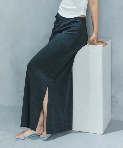 LIENCOEUR（リアンクール）の「サイドギャザータイトスカート（スカート・レディース・ダークグレー/グレー・FREE）」の10枚目の写真