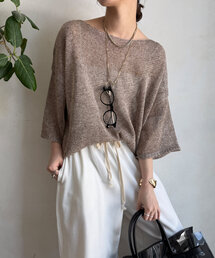 DouDou | メランジ5分袖プルオーバー(ニット/セーター)