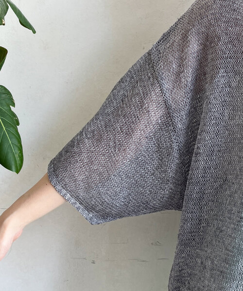 DouDou（ドゥドゥ）の「メランジ5分袖プルオーバー（ニット/セーター・レディース・ブラック/ベージュ/ライトグレー・FREE）」の13枚目の写真