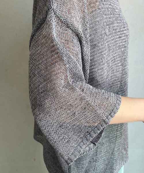 DouDou（ドゥドゥ）の「メランジ5分袖プルオーバー（ニット/セーター・レディース・ブラック/ベージュ/ライトグレー・FREE）」の14枚目の写真