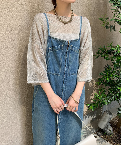 DouDou（ドゥドゥ）の「メランジ5分袖プルオーバー（ニット/セーター・レディース・ブラック/ベージュ/ライトグレー・FREE）」の21枚目の写真