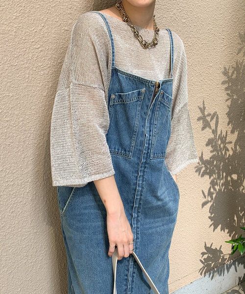 DouDou（ドゥドゥ）の「メランジ5分袖プルオーバー（ニット/セーター・レディース・ブラック/ベージュ/ライトグレー・FREE）」の22枚目の写真