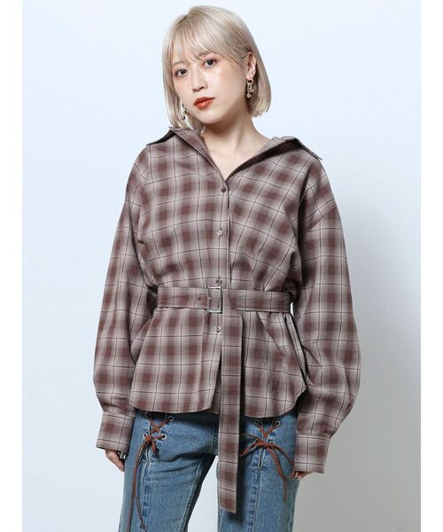 MURUA（ムルーア）の「オフショルマルチウェイシャツ【２WAY】【３WAY】（シャツ/ブラウス・レディース・ホワイト/ブラウン/ブラック・FREE）」の4枚目の写真