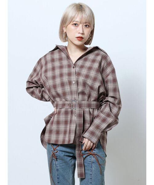 MURUA（ムルーア）の「オフショルマルチウェイシャツ【２WAY】【３WAY】（シャツ/ブラウス・レディース・ホワイト/ブラウン/ブラック・FREE）」の5枚目の写真