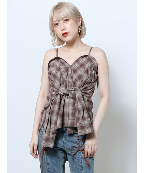 MURUA（ムルーア）の「オフショルマルチウェイシャツ【２WAY】【３WAY】（シャツ/ブラウス・レディース・ホワイト/ブラウン/ブラック・FREE）」の7枚目の写真