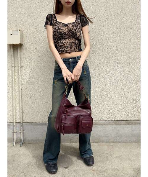 EVRIS（エヴリス）の「ヴィンテージライクダメージフレアデニムパンツ（デニムパンツ・レディース・インディゴブルー/ブラック・SMALL/MEDIUM）」の20枚目の写真