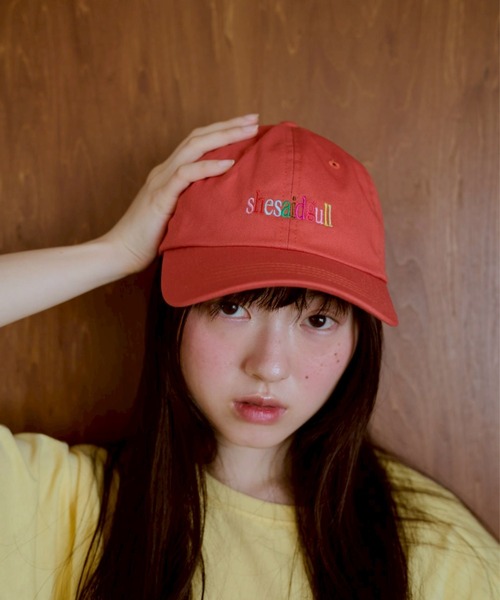 common gull products.（コモンガルプロダクツ）の「shesaidthat×common gull products. こんにちは、コーヒーでもどうですか？” cap ”（キャップ・レディース・ピンク系/ネイビー・フリー）」の3枚目の写真