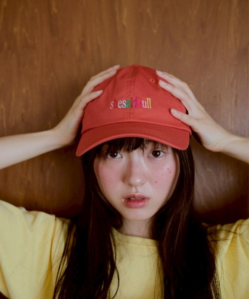 common gull products.（コモンガルプロダクツ）の「shesaidthat×common gull products. こんにちは、コーヒーでもどうですか？” cap ”（キャップ・レディース・ピンク系/ネイビー・フリー）」の5枚目の写真