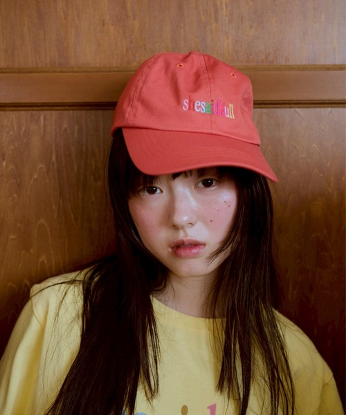 common gull products.（コモンガルプロダクツ）の「shesaidthat×common gull products. こんにちは、コーヒーでもどうですか？” cap ”（キャップ・レディース・ピンク系/ネイビー・フリー）」の7枚目の写真