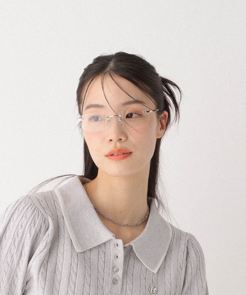 リムレススクエアメガネ 497308（メガネ）｜Heather（ヘザー）の