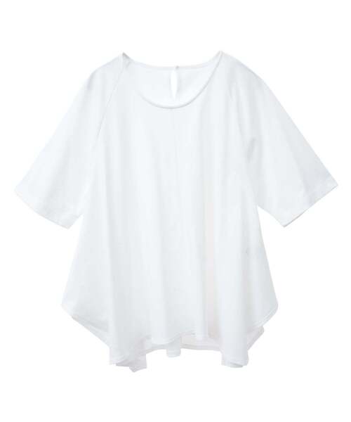 LOGEMENT DE CLAIRE（ロジュモンドクレール）の「【LOURMARIN】フレアーヘムTシャツ（Tシャツ/カットソー・レディース・グリーン/スミクロ/オフホワイト・FREE）」の5枚目の写真