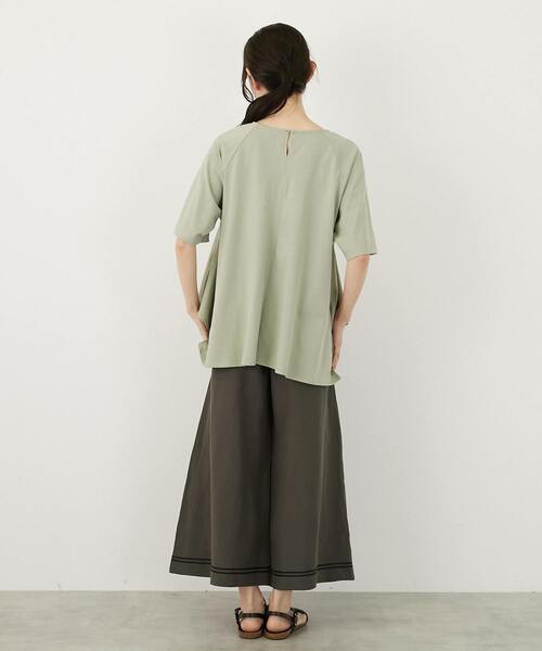 LOGEMENT DE CLAIRE（ロジュモンドクレール）の「【LOURMARIN】フレアーヘムTシャツ（Tシャツ/カットソー・レディース・グリーン/スミクロ/オフホワイト・FREE）」の11枚目の写真