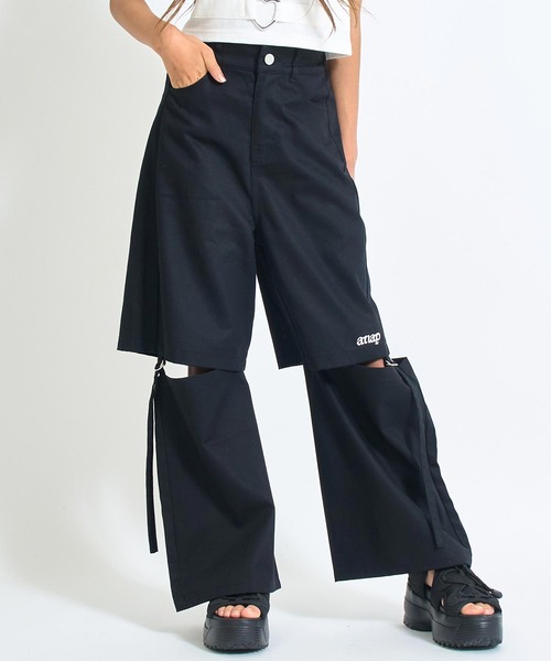 ANAP GiRL(アナップガール)の「ANAPR+S【リラスポ】2WAY デニム パンツ【キッズお揃い】(デニムパンツ・キッズ・ブラック/ブルー・M/S/XS)」の9枚目の写真