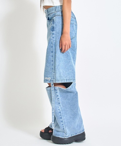 ANAP GiRL(アナップガール)の「ANAPR+S【リラスポ】2WAY デニム パンツ【キッズお揃い】(デニムパンツ・キッズ・ブラック/ブルー・M/S/XS)」の13枚目の写真