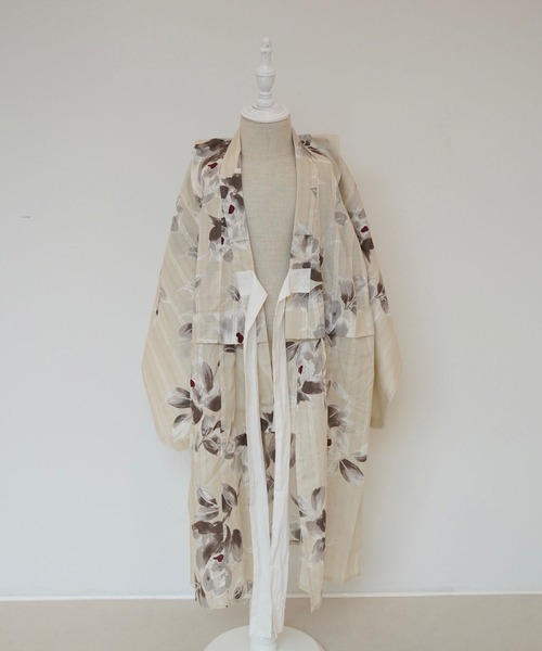 utatane×Acka 浴衣3set 山茶花 white（lame）beige utatane×Acka.］山茶花 white（lame）浴衣3set – Acka online store