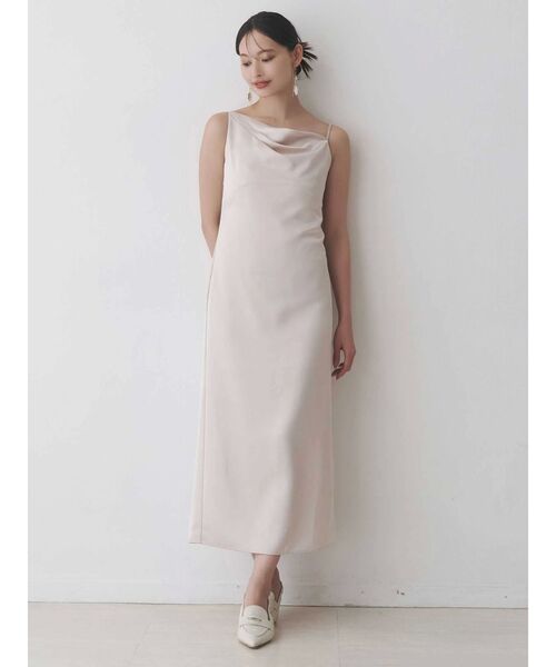 MERCURYDUO(マーキュリーデュオ)の「サテンキャミナローワンピース(ワンピース・レディース・ダークブラウン/ブラック/ミント/ベビーピンク・SMALL/MEDIUM)」の4枚目の写真