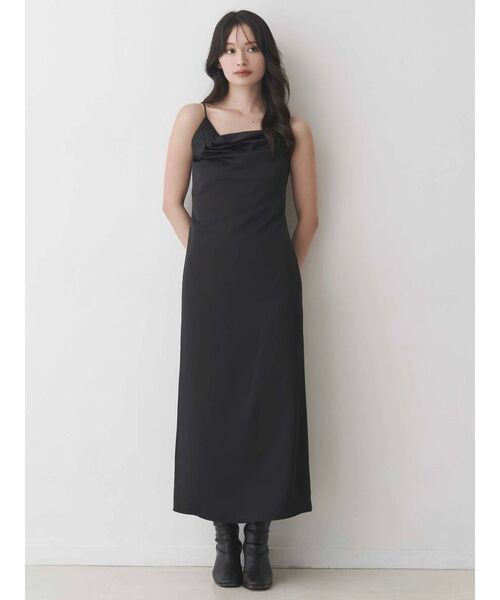 MERCURYDUO(マーキュリーデュオ)の「サテンキャミナローワンピース(ワンピース・レディース・ダークブラウン/ブラック/ミント/ベビーピンク・SMALL/MEDIUM)」の5枚目の写真