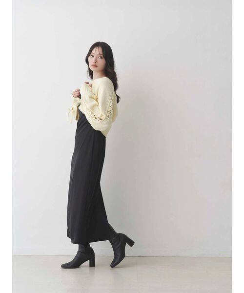 MERCURYDUO(マーキュリーデュオ)の「サテンキャミナローワンピース(ワンピース・レディース・ダークブラウン/ブラック/ミント/ベビーピンク・SMALL/MEDIUM)」の12枚目の写真