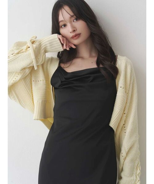 MERCURYDUO(マーキュリーデュオ)の「サテンキャミナローワンピース(ワンピース・レディース・ダークブラウン/ブラック/ミント/ベビーピンク・SMALL/MEDIUM)」の14枚目の写真