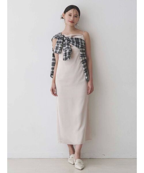 MERCURYDUO(マーキュリーデュオ)の「サテンキャミナローワンピース(ワンピース・レディース・ダークブラウン/ブラック/ミント/ベビーピンク・SMALL/MEDIUM)」の20枚目の写真