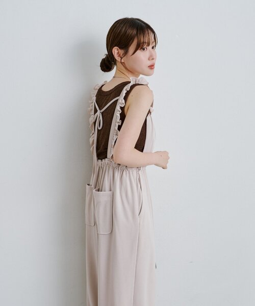 Kastane(カスタネ)の「【新色追加/4色展開/前後2WAY】ブークレニットタンク(タンクトップ・レディース・チャコールグレー/サックスブルー/アイボリー/ブラウン・FREE)」の20枚目の写真