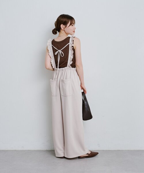 Kastane(カスタネ)の「【新色追加/4色展開/前後2WAY】ブークレニットタンク(タンクトップ・レディース・チャコールグレー/サックスブルー/アイボリー/ブラウン・FREE)」の22枚目の写真