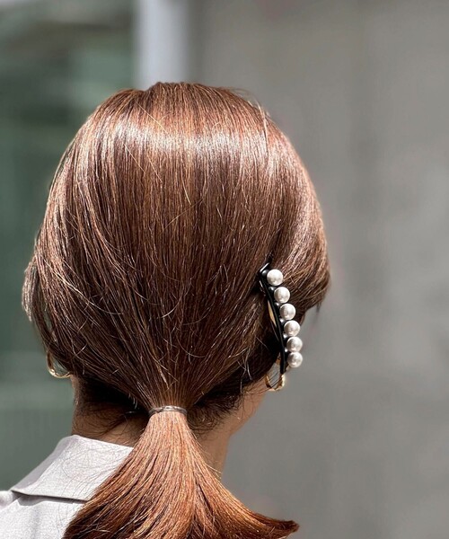 NOLLEY’S（ノーリーズ）の「パールバレッタ（バレッタ/ヘアクリップ・レディース・ブラウン系その他/ブラック/オフホワイト・FREE）」の2枚目の写真