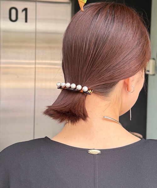 NOLLEY’S（ノーリーズ）の「パールバレッタ（バレッタ/ヘアクリップ・レディース・ブラウン系その他/ブラック/オフホワイト・FREE）」の4枚目の写真