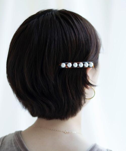 NOLLEY’S（ノーリーズ）の「パールバレッタ（バレッタ/ヘアクリップ・レディース・ブラウン系その他/ブラック/オフホワイト・FREE）」の10枚目の写真