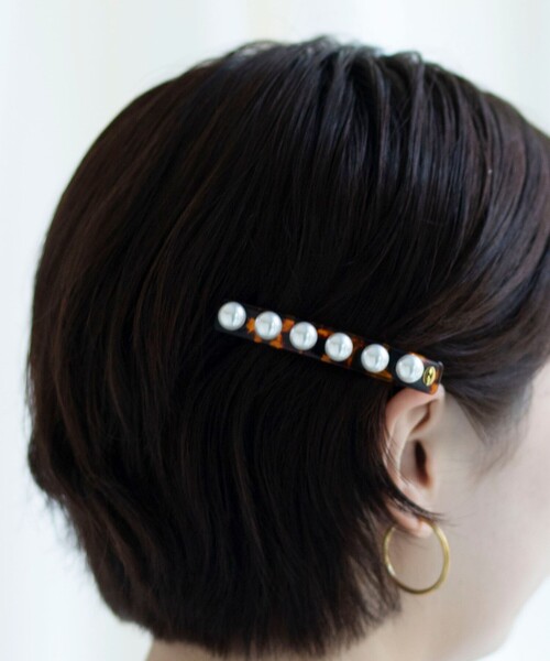 NOLLEY’S（ノーリーズ）の「パールバレッタ（バレッタ/ヘアクリップ・レディース・ブラウン系その他/ブラック/オフホワイト・FREE）」の11枚目の写真