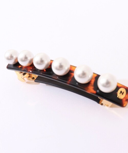 NOLLEY’S（ノーリーズ）の「パールバレッタ（バレッタ/ヘアクリップ・レディース・ブラウン系その他/ブラック/オフホワイト・FREE）」の12枚目の写真