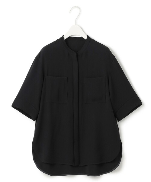 ブラウス シャツ ライトダブルクロス バンドカラーブラウス レディース セール】 【WEB限定カラーあり・洗える】 ライトダブルクロス
