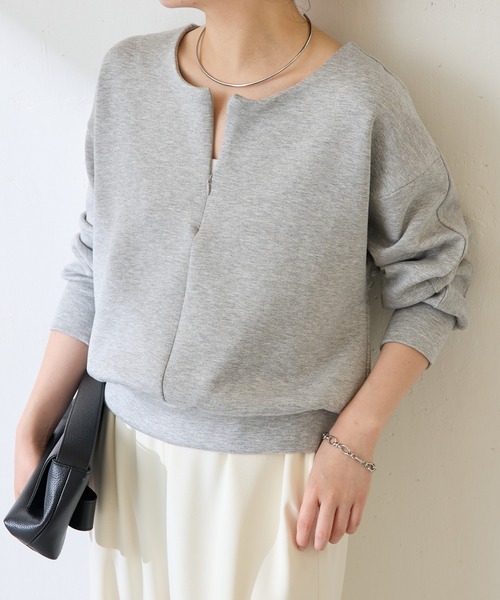 COLLAGE GALLARDAGALANTE(コラージュガリャルダガランテ)の「フロントZIPロンT/WEB限定(Tシャツ/カットソー・レディース・オフホワイト/グレー/ネイビー・FREE)」の2枚目の写真