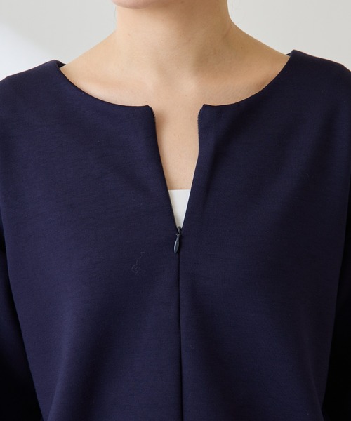 COLLAGE GALLARDAGALANTE(コラージュガリャルダガランテ)の「フロントZIPロンT/WEB限定(Tシャツ/カットソー・レディース・オフホワイト/グレー/ネイビー・FREE)」の6枚目の写真