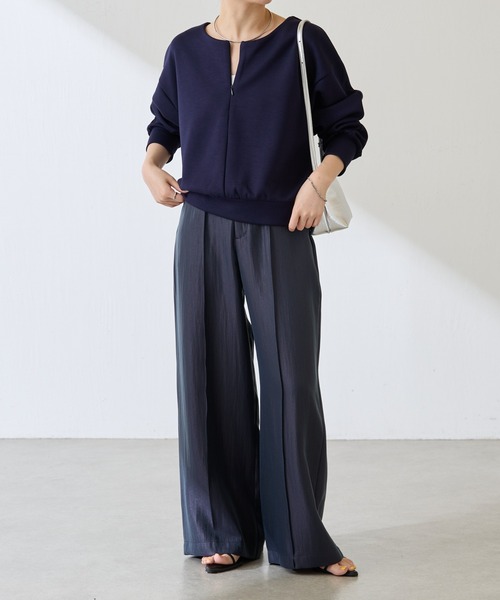 COLLAGE GALLARDAGALANTE(コラージュガリャルダガランテ)の「フロントZIPロンT/WEB限定(Tシャツ/カットソー・レディース・オフホワイト/グレー/ネイビー・FREE)」の21枚目の写真