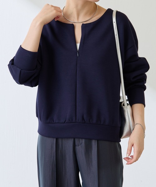 COLLAGE GALLARDAGALANTE(コラージュガリャルダガランテ)の「フロントZIPロンT/WEB限定(Tシャツ/カットソー・レディース・オフホワイト/グレー/ネイビー・FREE)」の20枚目の写真