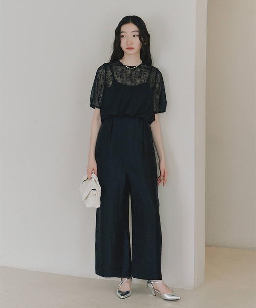 kaene（カエン）の「バルーンデザインミックスパンツドレス（つなぎ/オールインワン・レディース・ベージュ/ブラック・M/S）」の15枚目の写真