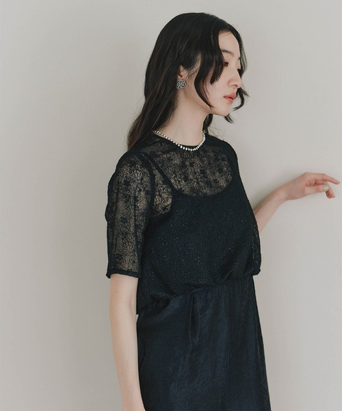 kaene（カエン）の「バルーンデザインミックスパンツドレス（つなぎ/オールインワン・レディース・ベージュ/ブラック・M/S）」の5枚目の写真