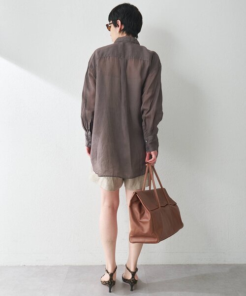Whim Gazette VERY掲載　リネンシャツ　ラミースタンドカラーシャツ ラミースタンドカラーシャツ | Whim Gazette(ウィム ガゼット