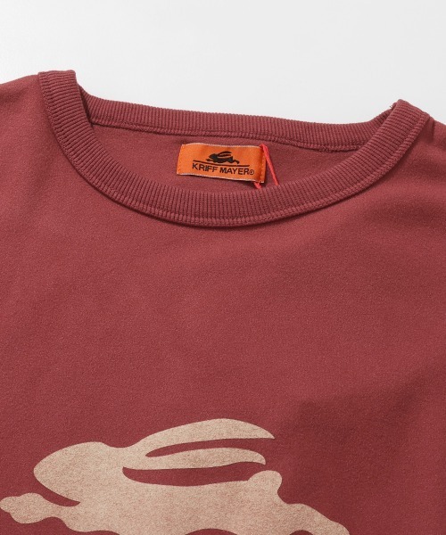 KRIFF MAYER（クリフメイヤー）の「【ストレッチ】もちのびロゴロンT（Tシャツ/カットソー・メンズ・グレー/ダークブルー/レッド/ダークブラウン/ナチュラル/ブラック/カラフル・LARGE/MEDIUM/X-LARGE）」の16枚目の写真