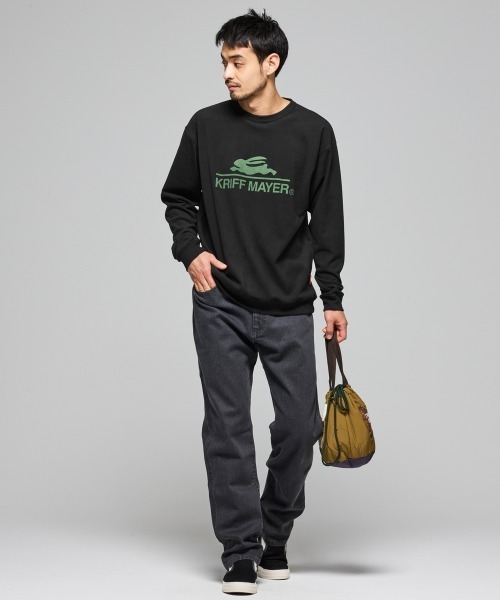 KRIFF MAYER（クリフメイヤー）の「【ストレッチ】もちのびロゴロンT（Tシャツ/カットソー・メンズ・グレー/ダークブルー/レッド/ダークブラウン/ナチュラル/ブラック/カラフル・LARGE/MEDIUM/X-LARGE）」の20枚目の写真