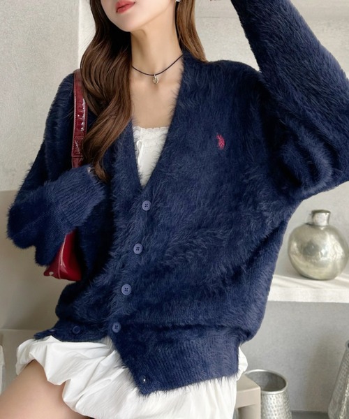 U.S. POLO ASSN.(ユーエスポロアッスン)の「【U.S. POLO ASSN.】フェザーニット Vネック カーディガン(カーディガン/ボレロ・レディース・ダークオレンジ/ブルーグレー/ライトベージュ/ブラック/ネイビー・L/M)」の17枚目の写真