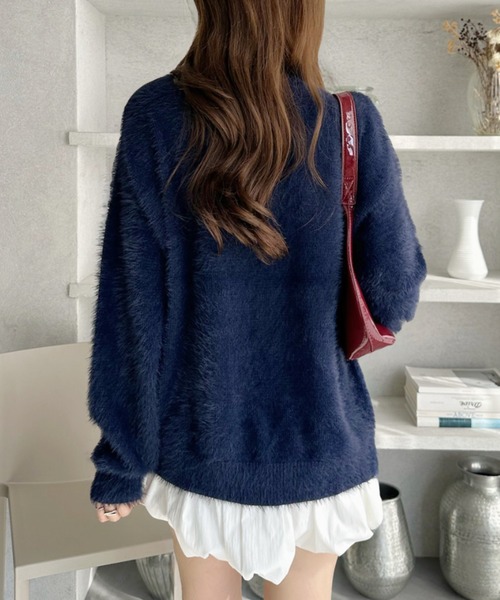 セール】【U.S. POLO ASSN.】フェザーニット Vネック カーディガン