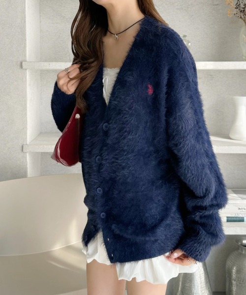 U.S. POLO ASSN.(ユーエスポロアッスン)の「【U.S. POLO ASSN.】フェザーニット Vネック カーディガン(カーディガン/ボレロ・レディース・ダークオレンジ/ブルーグレー/ライトベージュ/ブラック/ネイビー・L/M)」の21枚目の写真