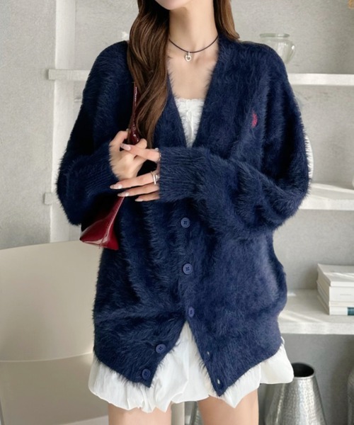 U.S. POLO ASSN.(ユーエスポロアッスン)の「【U.S. POLO ASSN.】フェザーニット Vネック カーディガン(カーディガン/ボレロ・レディース・ダークオレンジ/ブルーグレー/ライトベージュ/ブラック/ネイビー・L/M)」の20枚目の写真