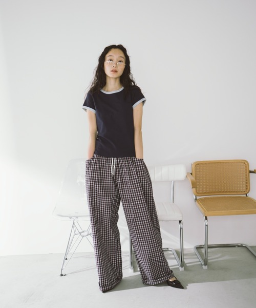 duei(デュイ)の「コンパクトリンガーTシャツ(Tシャツ/カットソー・レディース・ライトグレー/ネイビー・FREE)」の18枚目の写真