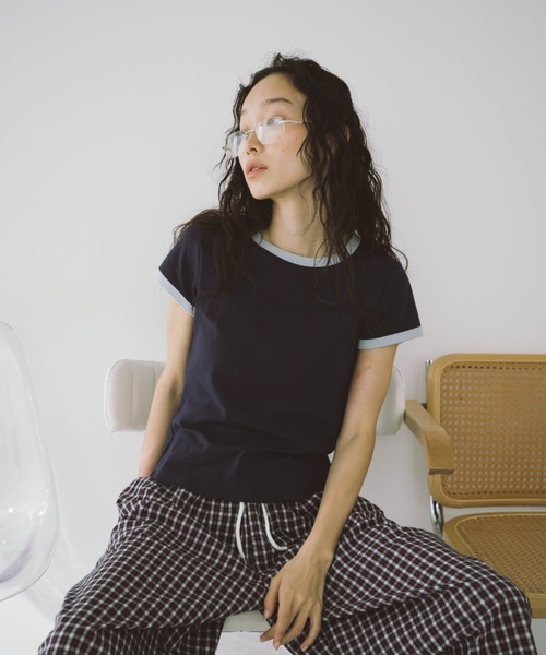 duei(デュイ)の「コンパクトリンガーTシャツ(Tシャツ/カットソー・レディース・ライトグレー/ネイビー・FREE)」の21枚目の写真