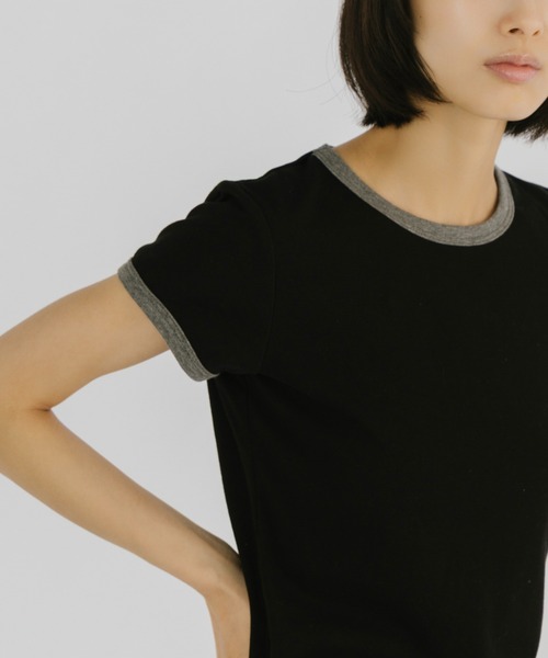 duei(デュイ)の「コンパクトリンガーTシャツ(Tシャツ/カットソー・レディース・ライトグレー/ネイビー/ブラック/ピンク・FREE)」の7枚目の写真