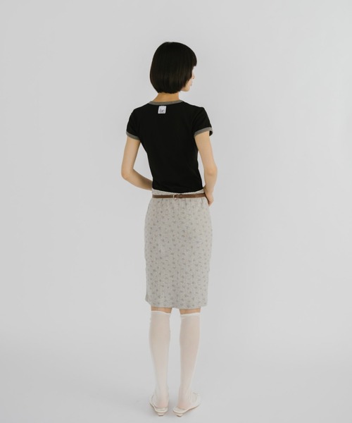 duei(デュイ)の「コンパクトリンガーTシャツ(Tシャツ/カットソー・レディース・ライトグレー/ネイビー/ブラック/ピンク・FREE)」の9枚目の写真